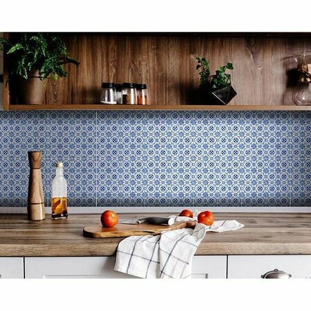 HOMEROOTS 8 x 8 in. Blue Micro Peel & Stick Removable Tiles 400129
